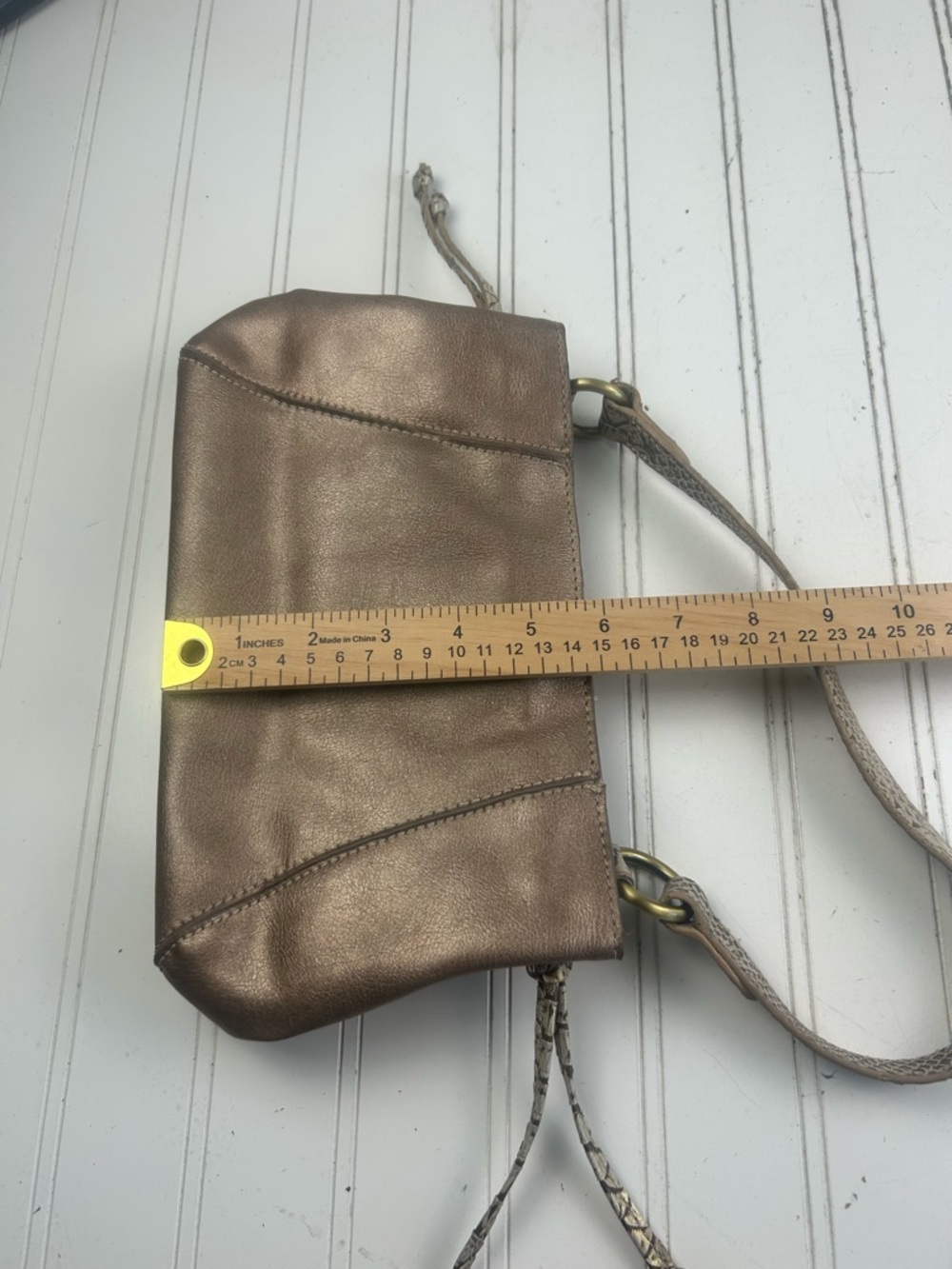 Liz Claiborne Vintage Beige Taupe Y2K Chic Snakeskin Small Shoulder Bag - Picture 11 of 11